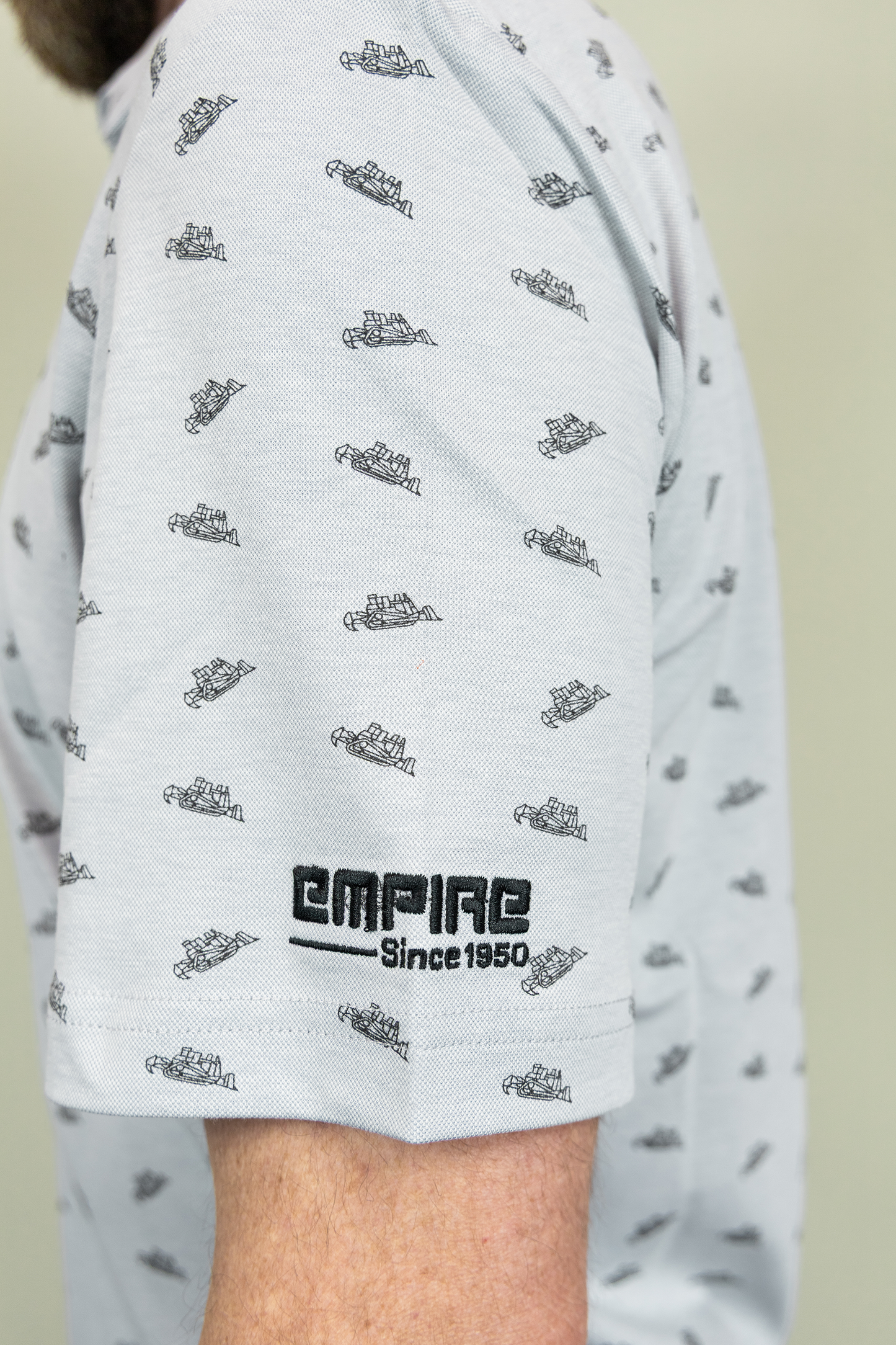 Heather Light Grey Expense Ratio Polo - Dozer Design