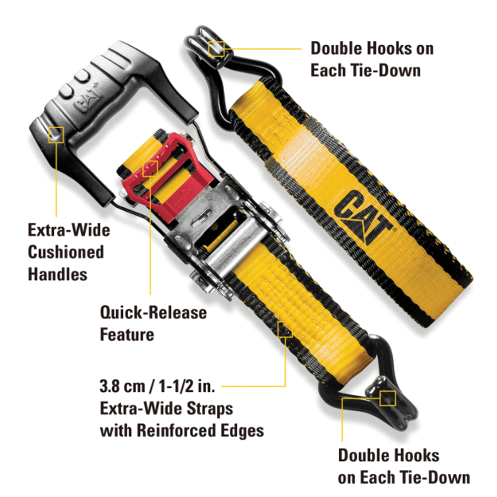2 Piece Ratchet Tie Down Set - 16ft x 1-1/2"