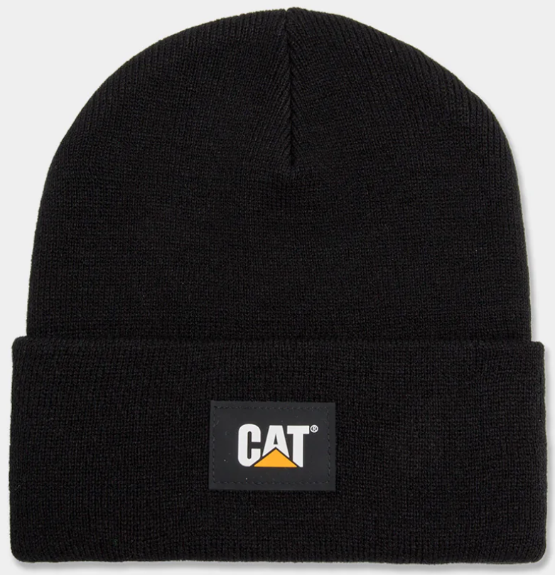 CAT Label Cuff Beanie - Black
