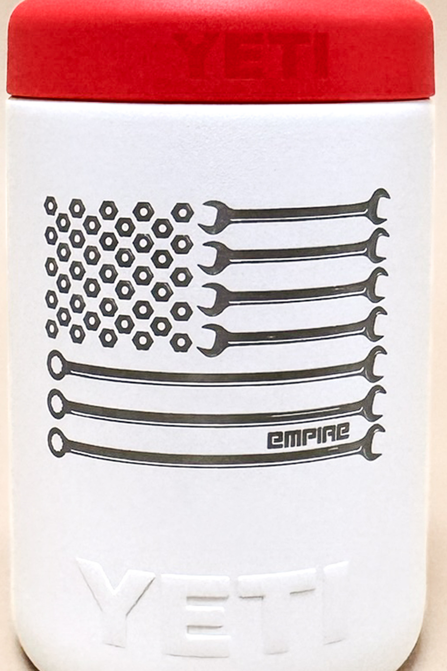Patriotic 12 oz Colster Can - White