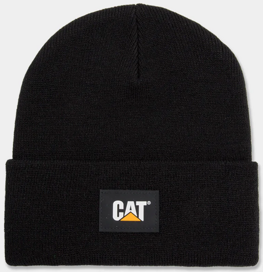 CAT Label Cuff Beanie - Black