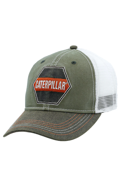 Caterpillar Faux Leather Mesh Hat