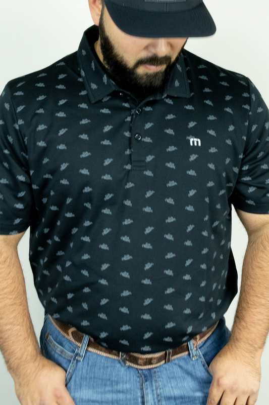 Black Expense Ratio Polo - Dozer Design