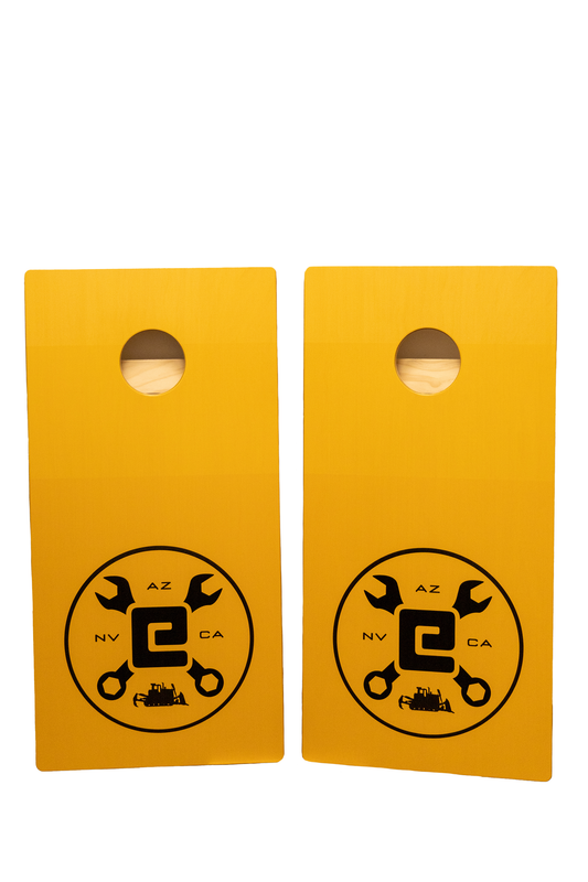 Yellow Cross Wrench Cornhole Board