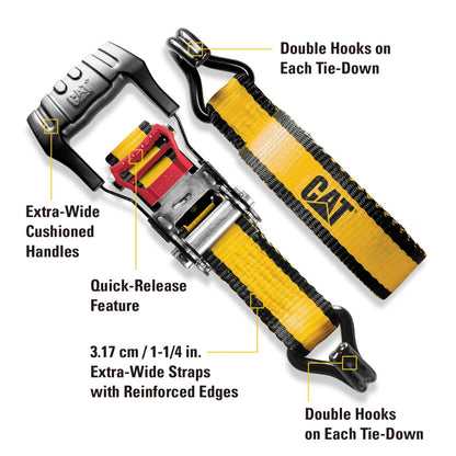 4 Piece Ratchet Tie Down Set