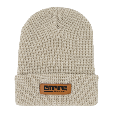 WOMENS WAFFLE CUFF BEANIE - Birch