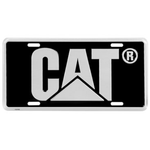 Black and Silver Cat License Plate