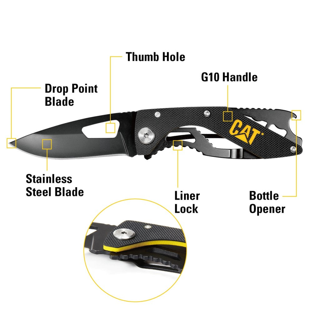 6-1/4" Folding Skeleton Knife with Bottle Opener